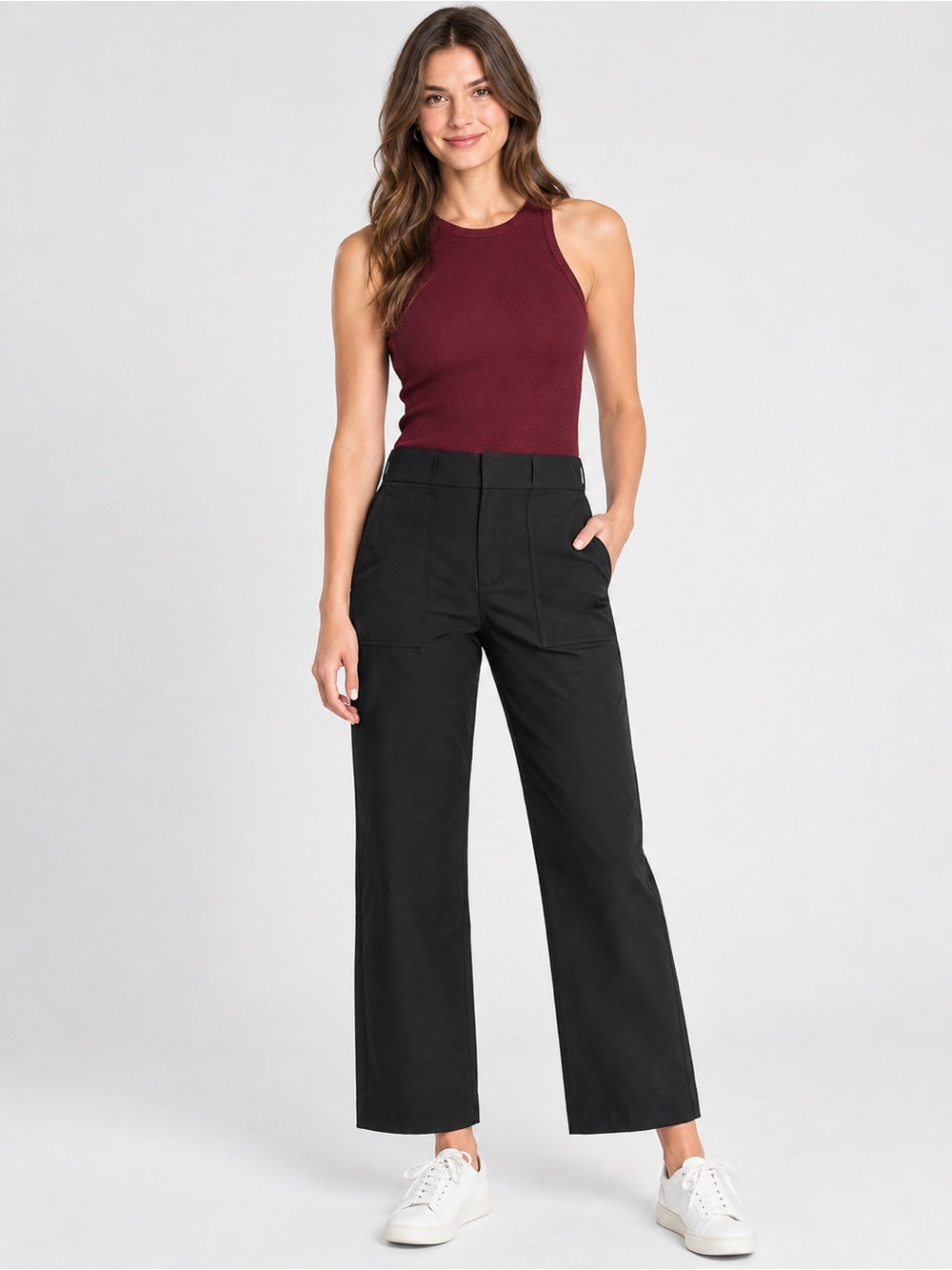 Athleta Tribeca Utility Cropped Pants Lightweight Casual Size 6 or Small